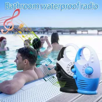 ZAK168 Водонепроницаемый радиоприемник для душа 3 В 0,5 Вт Душ с кнопкой громкости AM FM чёрный
