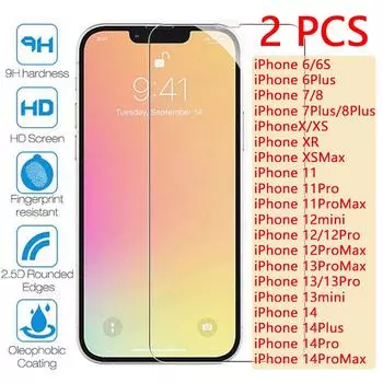 Закаленная пленка для iPhone 14/13/12/11/XR 2 шт. iPhone 6/6S белый