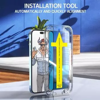 Закаленная пленка для телефона, взрывозащищенный экран, защита от царапин, ультратонкий чехол для смартфона, жесткий защитный чехол для iPhone серии 13/14 for iPhone 13 Pro чёрный