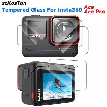 Закаленная стеклянная пленка для объектива камеры HD-экрана, пылезащитная защитная пленка для аксессуаров Insta360 Ace Pro Universal