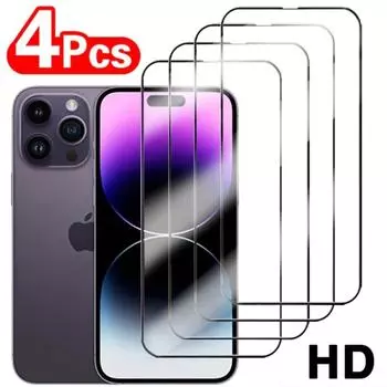 Закаленное стекло, 4 шт., для iPhone 11, 12, 13, 14, 15 Pro XR X XS Max, Защитная пленка для экрана iPhone 15, 14 Pro Max Plus SE 3, 2020, стекло iphone 11 чистый