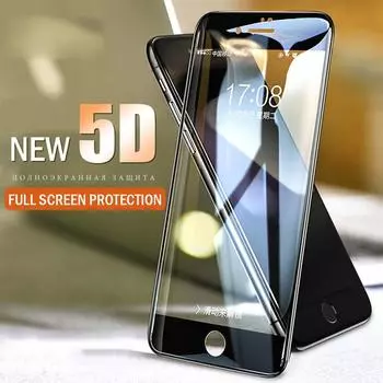 Закаленное стекло 5D 9H с полным покрытием для iPhone X 10 Ten 8 7 6 6S Plus 5S 5 SE Защитная пленка для экрана