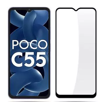 Закаленное стекло 9D для Xiaomi Poco C55, прозрачная защитная пленка с черным краем для XIAOMI PocoC55, POCO C55, защитная передняя пленка 9H Poco C55 чистый
