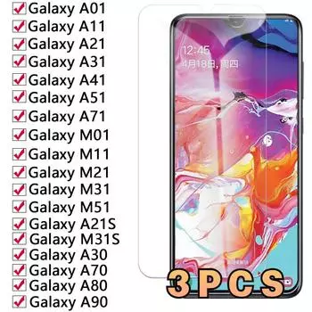 Закаленное стекло 9H для Samsung Galaxy A01 A11 A21 A31 A41 A51 A71 M01 M11 M21 M31 M51 A21S M31S A70 Защитная пленка для экрана For Samsung A12 чистый