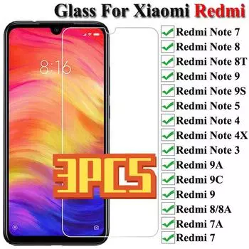 Закаленное стекло 9H для Xiaomi Redmi Note 7 8 9 9s Защитное стекло для экрана Redmi Note 5 4 4X3 Защитное стекло для Redmi 9 9A 8 8A Xiaomi Mi 9 SE чистый