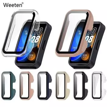 Закаленное стекло + чехол для часов для Huawei Band 8/7, защитная пленка для экрана для Huawei Honor Band 6 Pro, чехол-бампер