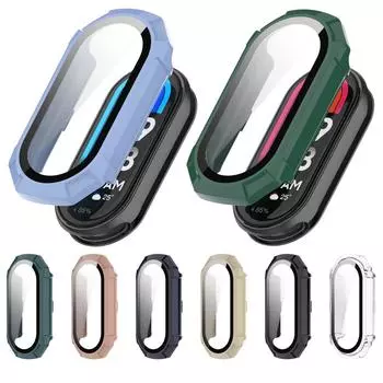 Закаленное стекло + чехол для часов для Mi Band 8/7 Pro, защитная пленка для экрана Xiaomi Mi Band 7 Pro, чехол For Mi Band 8 слоновая кость
