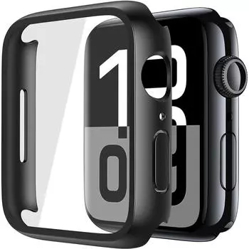 Закаленное стекло чехол для Iwatch Apple Watch Series 10 2024 46 мм 42 мм 9 8 7 Ultra 3 2 1 49 мм 45 мм 41 мм 40 мм 44 мм 38 мм защитная пленка для экрана Series 10 46mm белый