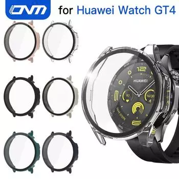 Закаленное стекло + чехол для ПК для Huawei Watch GT 4 41 мм 46 мм, защитный чехол-бампер с полным покрытием для Huawei Watch GT4
