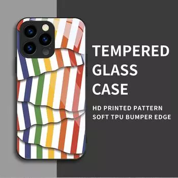 Закаленное стекло, цветной защитный чехол из ТПУ с принтом, мягкий чехол для iPhone Samsung iPhone 6 разноцветный