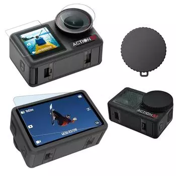 Закаленное стекло для экрана от пыли для Dji Action 5 Pro Нескользящий силиконовый протектор объектива Osmo Action5 Pro Аксессуар