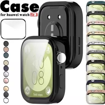 Закаленное стекло для ПК Huawei Watch Fit 3 Защитный чехол-бампер для Huawei Fit 3 Аксессуары для браслета for huawei watch fit 3 чёрный