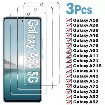 Закаленное стекло для Samsung Galaxy A50 A30 A20E A10S A40 A70, защитные пленки для экрана Samsung A21 A31 A51 A71 A41 A22 A32 A52, стекло For Samsung A12 чёрный