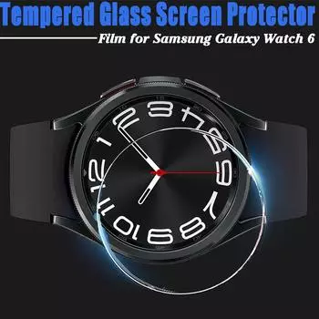 Закаленное стекло для Samsung Galaxy Watch 6 40 мм 44 мм аксессуары HD прозрачная гидравлическая пленка защитная пленка для экрана Watch 6 Classic 43/47 мм 2 Pcs for Galaxy Watch 6 40mm прозрачный
