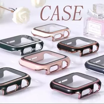 Закаленное стекло с чехлом из ПК для Apple Watch 9, 8, 7, 45 мм, 41 мм, 44 мм, 40 мм, серии SE, 6, 3, 4, 5, 42 мм, 38 мм, защитная пленка для экрана, защитный чехол 45mm for apple watch