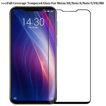 Закаленное стекло с полным покрытием для Meizu 15 17 16T 16s X8/Note 8/Note 9/V8/M8, защитная пленка для экрана, защитная пленка для сотового телефона For Meizu Note 9 чёрный