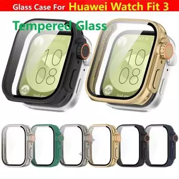 Закаленный стеклянный чехол для Huawei Watch Fit 3 Smart Watch Strap Защитный чехол Bumper Fit3 Screen Protector Shell Frame As ultra2 Huawei Watch Fit 3