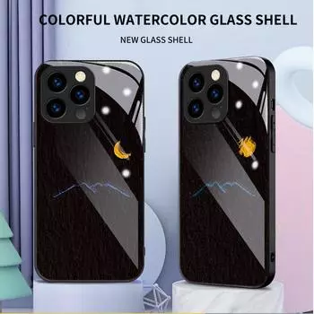 Закаленный стеклянный корпус с принтом Moon Night Mountain, защитный чехол, мягкий чехол из ТПУ для Xiaomi Redmi Redmi A1 разноцветный