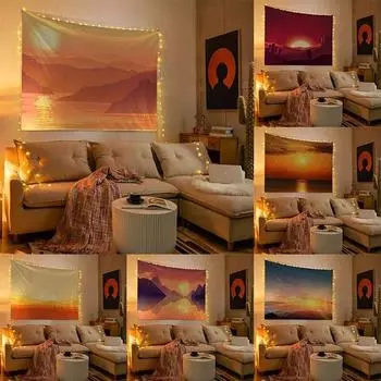 Закат гобелен эстетическое украшение комнаты абстрактный пейзаж фон ткань гостиная украшение дома 100x75cm