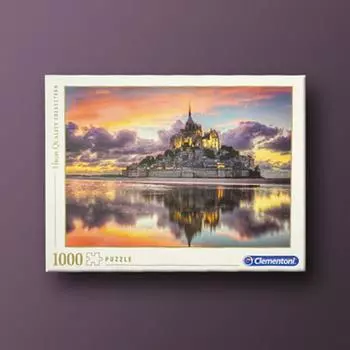 Закат на Мон-Сен-Мишель Пазл Клементони из 1000 деталей, популярная корейская настольная игра