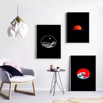 Закат японский укиё-э минималистичный принты плакатов картина маслом на холсте настенные художественные фрески фотографии для украшения гостиной 21cm30cm NoFrame