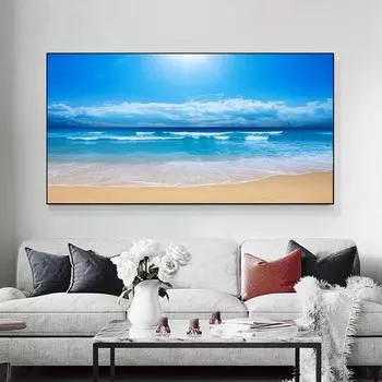 Закаты, натуральный морской пляж, облака, холст, картина, пейзажные постеры и принты, скандинавские настенные художественные фотографии, домашний декор, без рамки 20cm40cm NoFrame