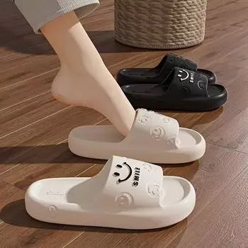 Закажите летние шлепанцы на размер больше — мультяшный дизайн, открытый носок, нескользящая подошва EVA, удобные сандалии для пар, как для дома, так и для улицы 36-37 розовый