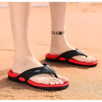 Закажите массажные шлепанцы на размер больше для мужчин, летние дышащие пляжные сандалии, мужские роскошные шлепанцы, дышащие, большие мужские тапочки 46 40 чёрный