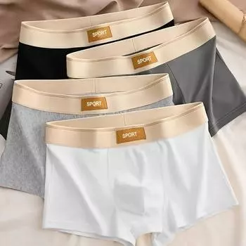 Закажите мужские дышащие мягкие трусы-боксеры на размер больше — эластичные, удобные для повседневной носки, с открытой штаниной, в стиле casual L чёрный