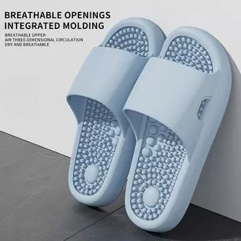 Закажите на один размер больше, унисекс, тапочки для дома, тапочки для дома, нескользящие тапочки для ванной и душа, открытая обувь для лета 36-37 небесно-голубой