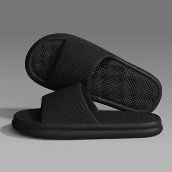 Закажите на размер больше Летние тапочки Шлепанцы Мужская домашняя женская обувь Тапочки из ЭВА с мягкой подошвой Душевые домашние тапочки Парные нескользящие повседневные сандалии 36-37 розовый