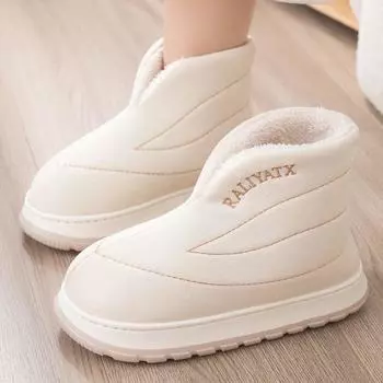 Закажите на размер больше зимняя женская обувь утолщенная теплая нескользящая легкая на толстой подошве увеличивающая рост теплая обувь 36-37 белый