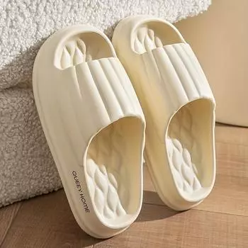 Заказывайте женские мягкие тапочки на один размер больше. Удобная обувь с открытым носком. Повседневная дышащая обувь. Тапочки для ванной. 36-37 чёрный