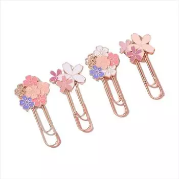 Закладка для книг Blossom Pink Metal Bookmark Закладка для книг Blossom Cherry Blossom Paper Clip Закладка для книг Blossom Sakura Flowers Three pink