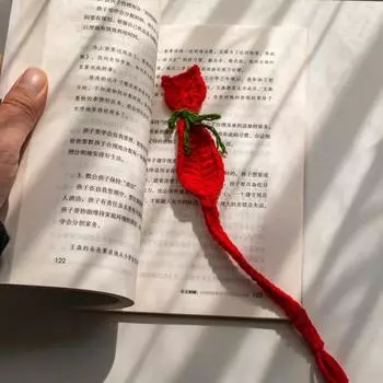 Закладка для книг «Кошка» ручной работы, тонкая работа, маркер для страницы, яркий цветной бант, декоративный зажим для книги по вязанию красный