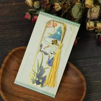 Закладка для книг Meilan Bamboo Chrysanthemum Series в национальном стиле, классическая полая закладка для книг Dynasty с бахромой