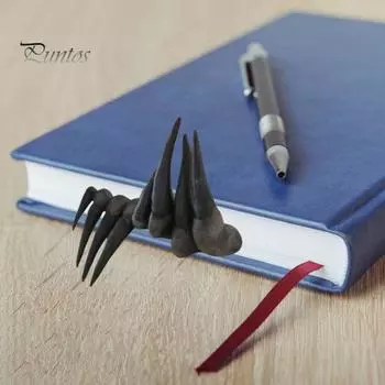 Закладка для книг «Рука дьявола на Хэллоуин» жуткий 3D-коготь демона из смолы, маркер для книг «Рука призрака», украшение для рабочего стола, аксессуары для чтения чёрный