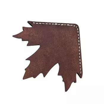 Закладка из кожи «Кленовый лист» для студенческой тетради, уголок для летних каникул, закладка из кожи «Кленовый лист» One Size коричневый