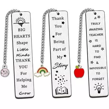 Закладка из нержавеющей стали Подарок на выпускной Лазерная гравировка Спасибо День учителя Памятные подарки Рождество Металл
