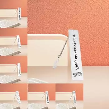 Закладка из нержавеющей стали с надписью, гладкая полированная цепочка в форме пера, подвеска с кисточкой, изысканный подарок на выпускной день учителя C