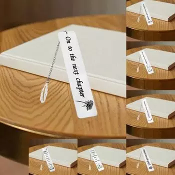 Закладка из нержавеющей стали с надписью, гладкая полированная цепочка в форме пера, подвеска с кисточкой, изысканный подарок на выпускной день учителя C