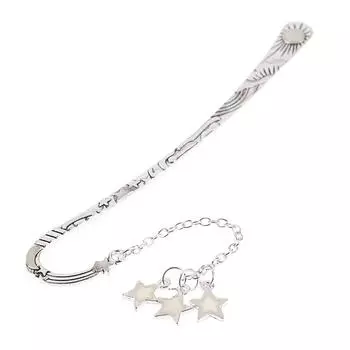 Закладка со светящимися звездами и луной, креативные винтажные металлические закладки в стиле ретро, канцелярские принадлежности