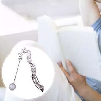 Закладка в винтажном стиле с металлическим драконом и светящимися бусинами, устойчивая к выцветанию закладка