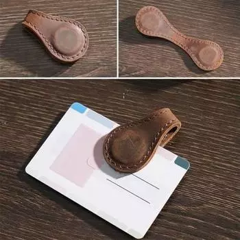 Закладка Yousheng с двумя магнитными концами, гравированная, из искусственной кожи, зажим для закладки книги, ретро-дизайн, магнитный маркер для страниц, аксессуар для чтения A темно-коричневого