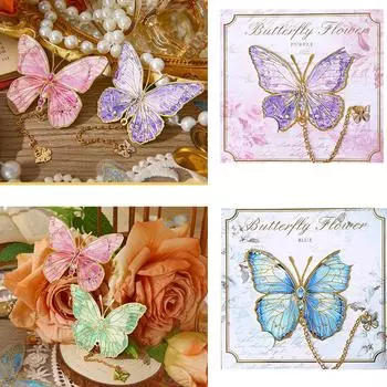 Закладки-бабочки Металлические закладки Маркеры для страниц в виде бабочек Китайские закладки для книг Креативные закладки с подвеской синий