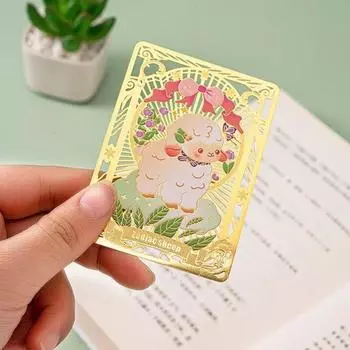Закладки с мультяшными животными, красивые латунные закладки с полым узором, каваи, закладки с изображением животных зодиака