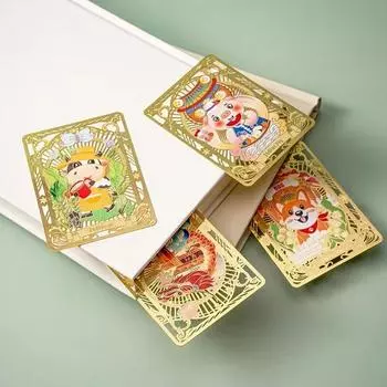 Закладки с мультяшными животными, красивые латунные закладки с полым узором, каваи, закладки с изображением животных зодиака