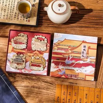 Закладки Запретного города Креативные ретро знаменитые металлические закладки Изысканные полые бронзовые закладки Читатель Студенты Подарок