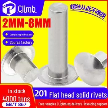 Заклепка из нержавеющей стали 201 с овальной головкой, перфорированная вручную, 3 мм/4 мм/5 мм/6 мм Rod Diameter 2.5*5