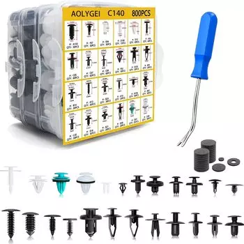 Заклепки AOLYGEI, автомобильные крылья, бампер, зажимы, заклепки, 821 шт., 24 типа, универсальные крепежные нейлоновые зажимы, зажимы для отделки автомобиля, набор заклепок для снятия и снятия панелей